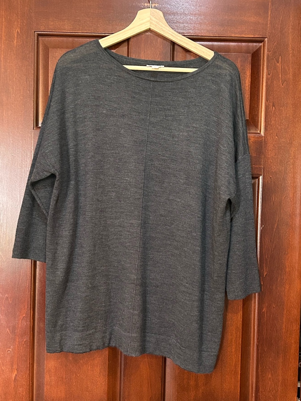 J.Jill 100% Extra Fine Merino Wool Charcoal Sweater Medium